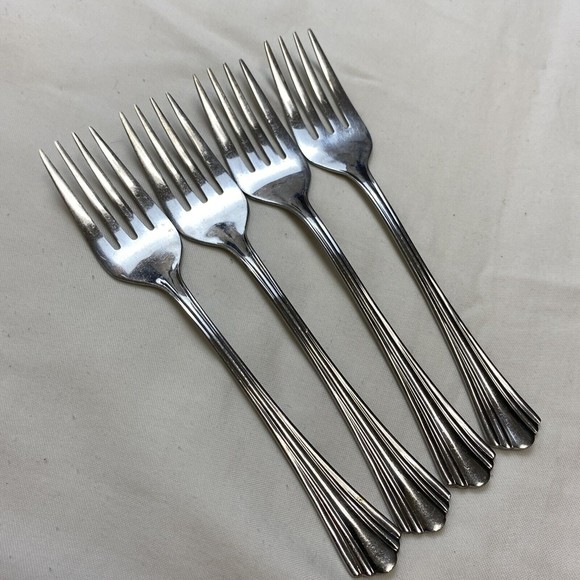 lot 4 1847 Rogers Bros E.P Korea stainless steel dessert forks set￼ 6.5” forks - Picture 2 of 11